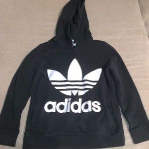 Black adidas sweatshirt/hoodie.